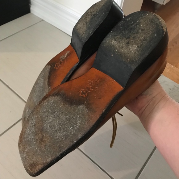 🎇Host Pick🎇 Made in Italy Two-tone Cognac/tan Square Toe Shoes - euro size 41 - Picture 5 of 10